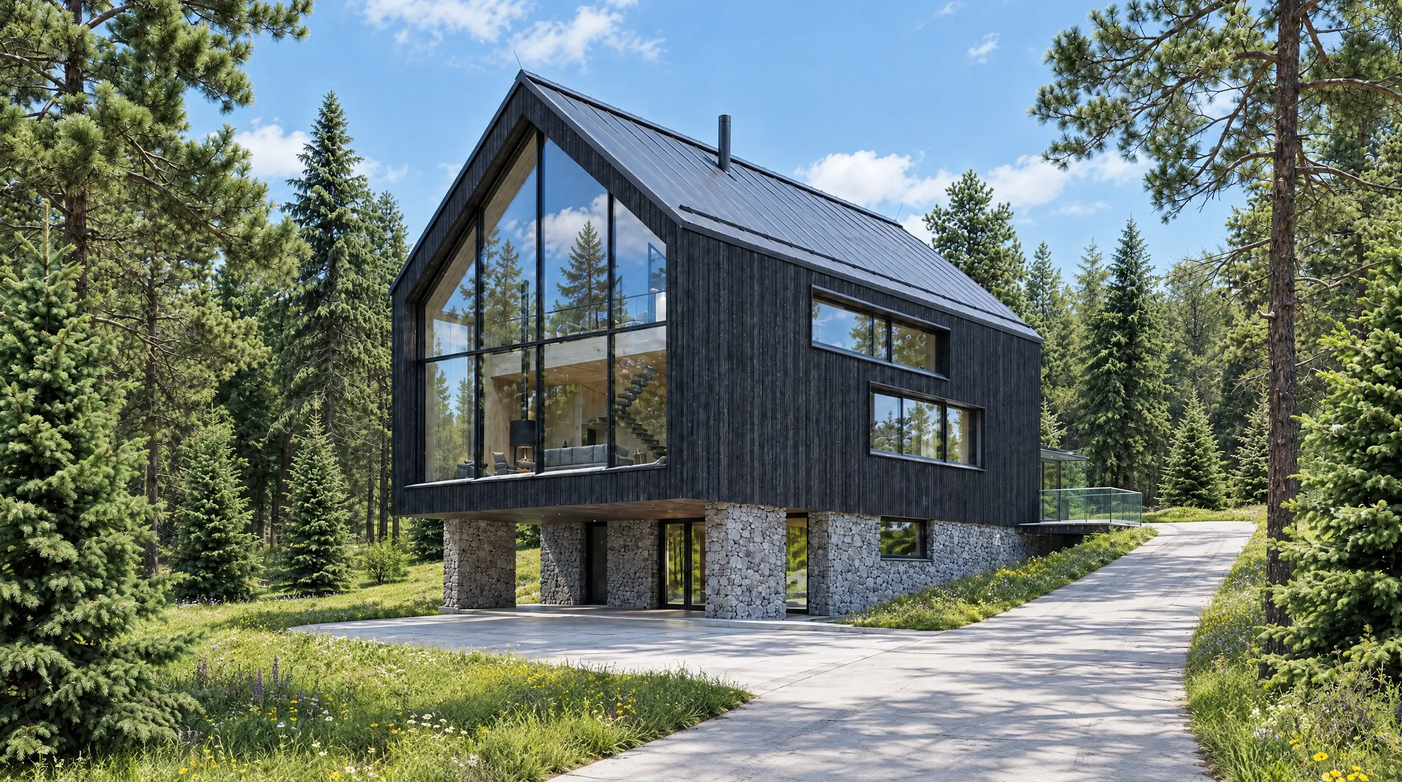 NOVALY, chalet v letný deň