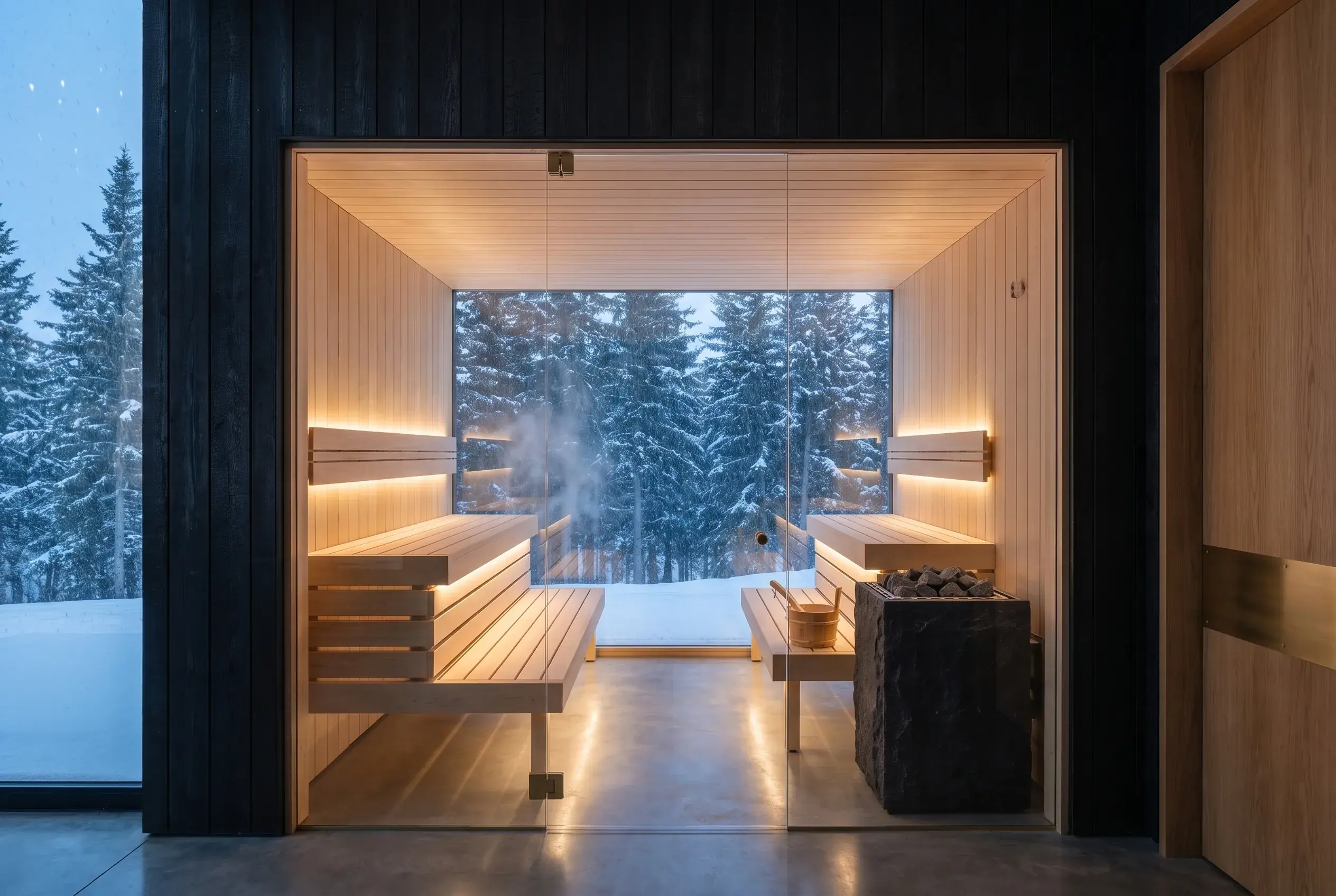 Ilustrácia: fínska sauna v chalete
